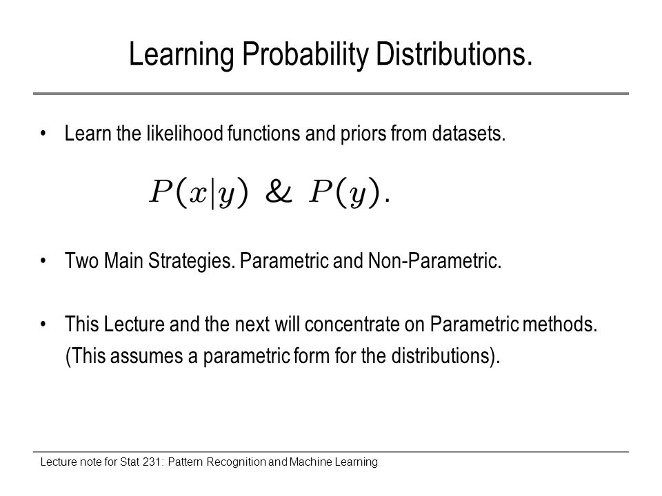 lecture note for stat 231 pattern recognition and machine learning pattern recognition and machine learning