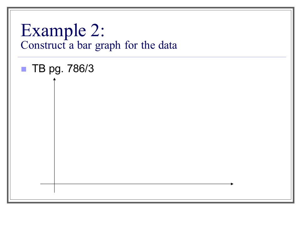 Example 2: Construct a bar graph for the data TB pg. 786/3
