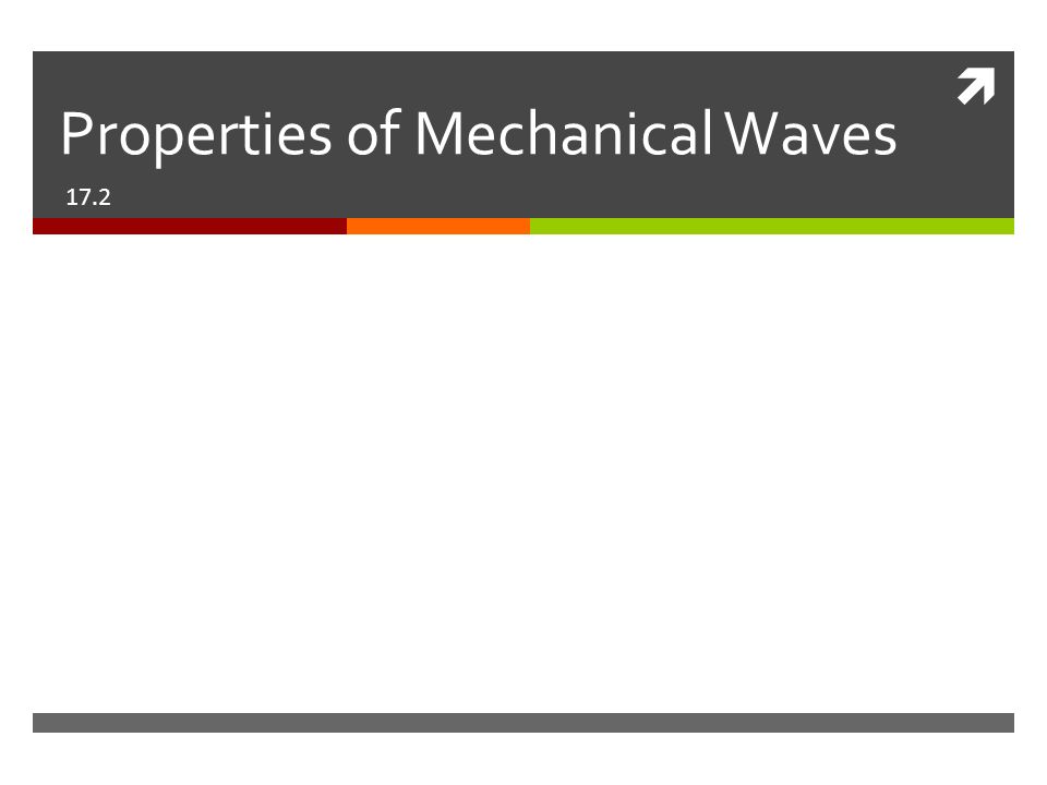  Properties of Mechanical Waves 17.2