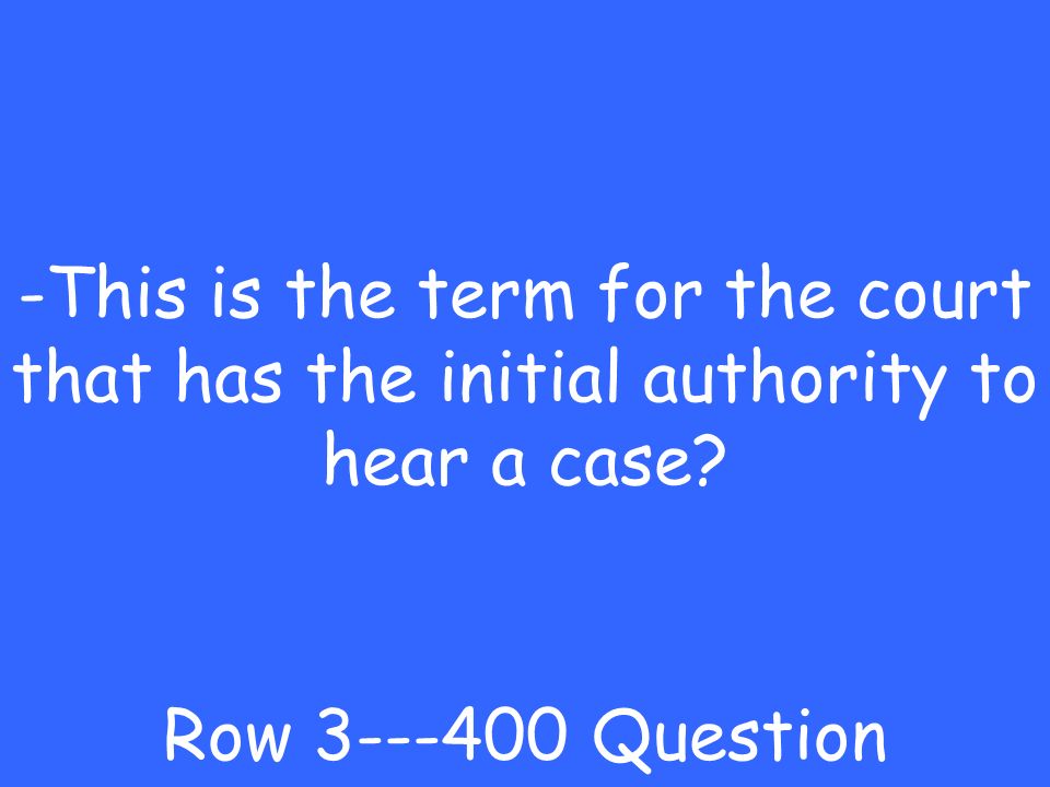 -jurisdiction Row Answer