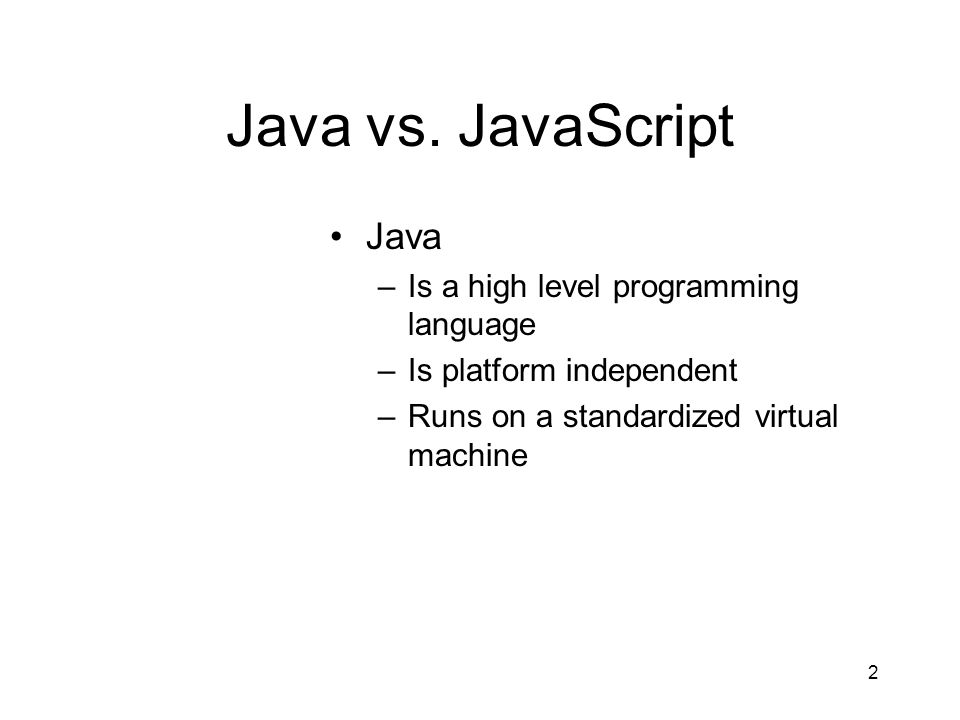 2 Java vs.