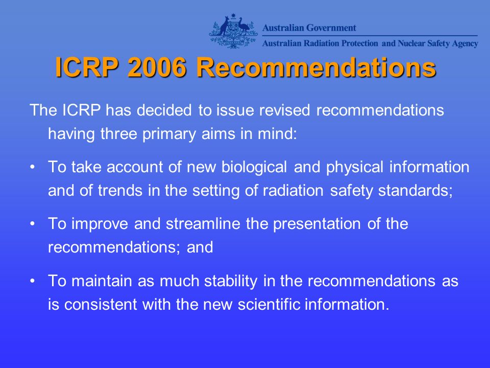 Draft ICRP Recommendations Peter Burns ARPANSA 15 Th PBNC - October Ppt ...