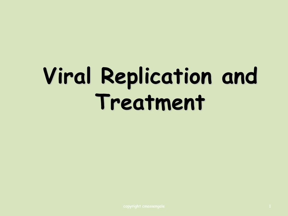 1 Viral Replication and Treatment copyright cmassengale