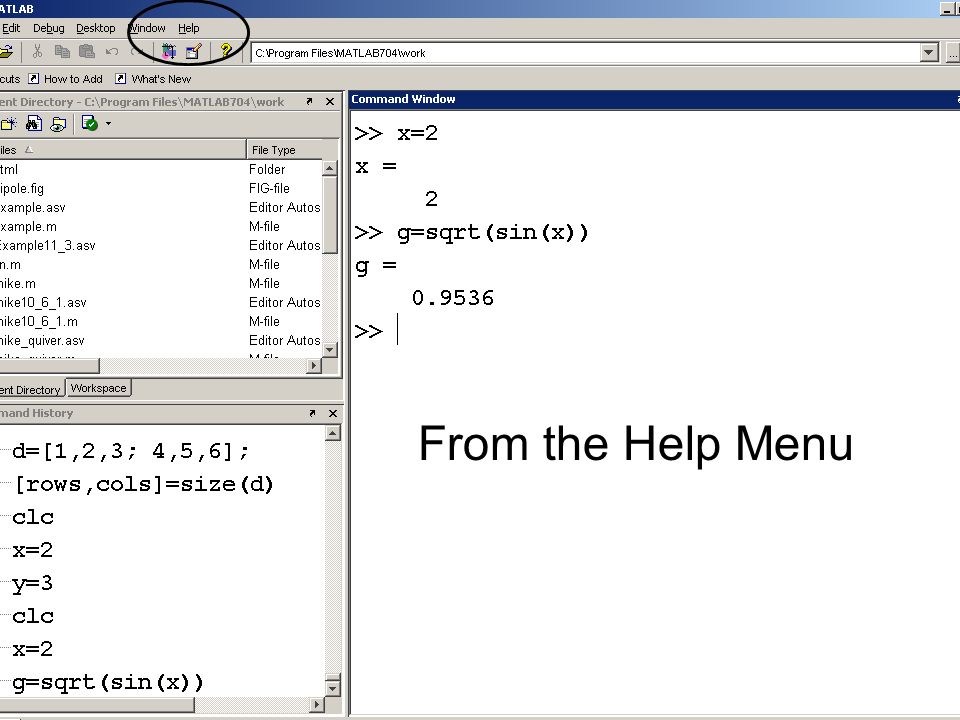 Matlab for Engineers From the Help Menu
