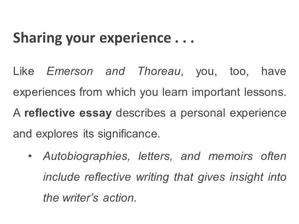significant life experiences essays