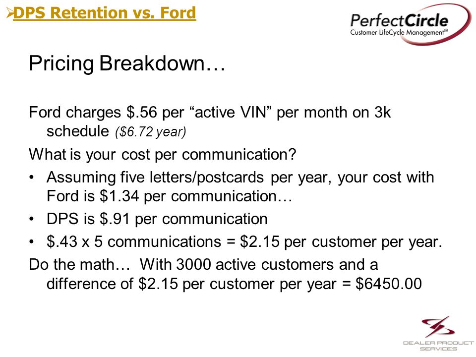 dps retention vs ford dps retention vs ford pricing breakdown