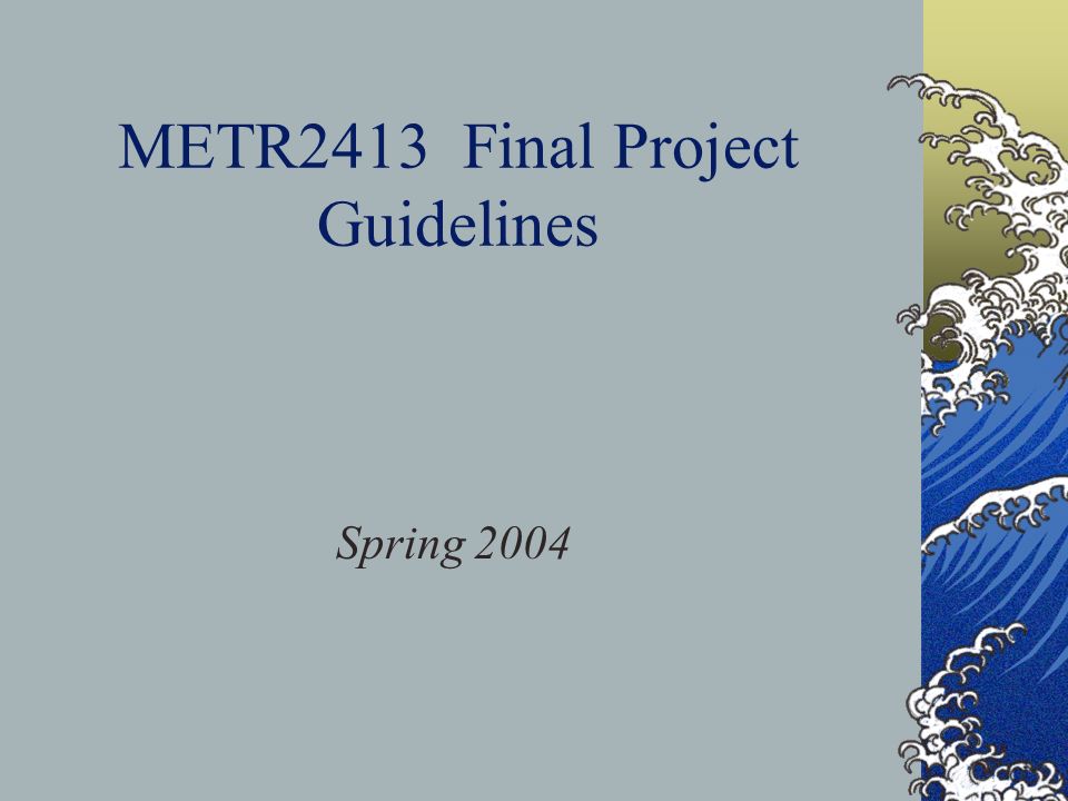 METR2413 Final Project Guidelines Spring 2004