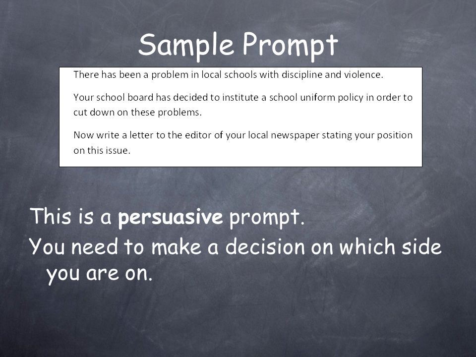 Planning: Persuasive To successfully write a persuasive essay: – You need to take a side.