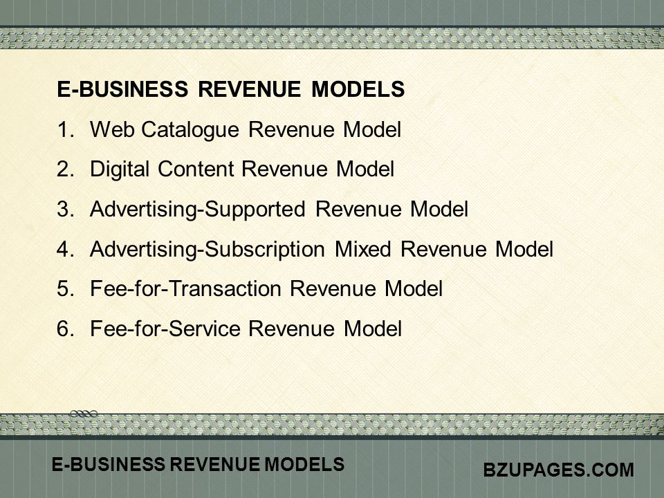 web catalog revenue model