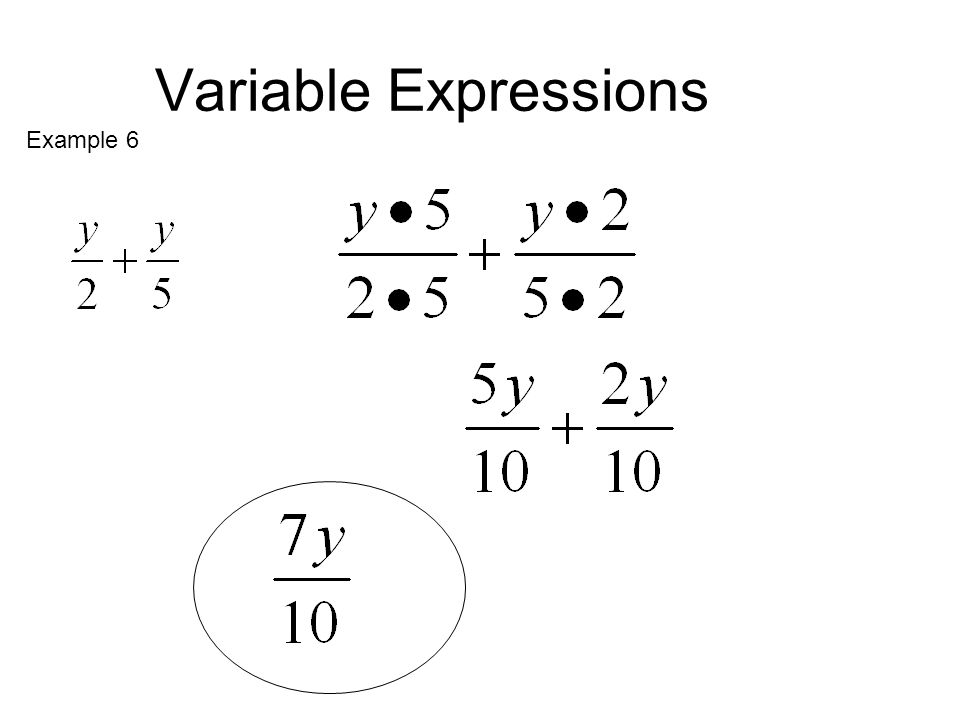 Variable Expressions Example 6