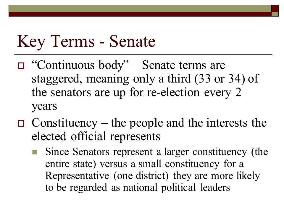 Legislative Branch The House of Representatives and the Senate 