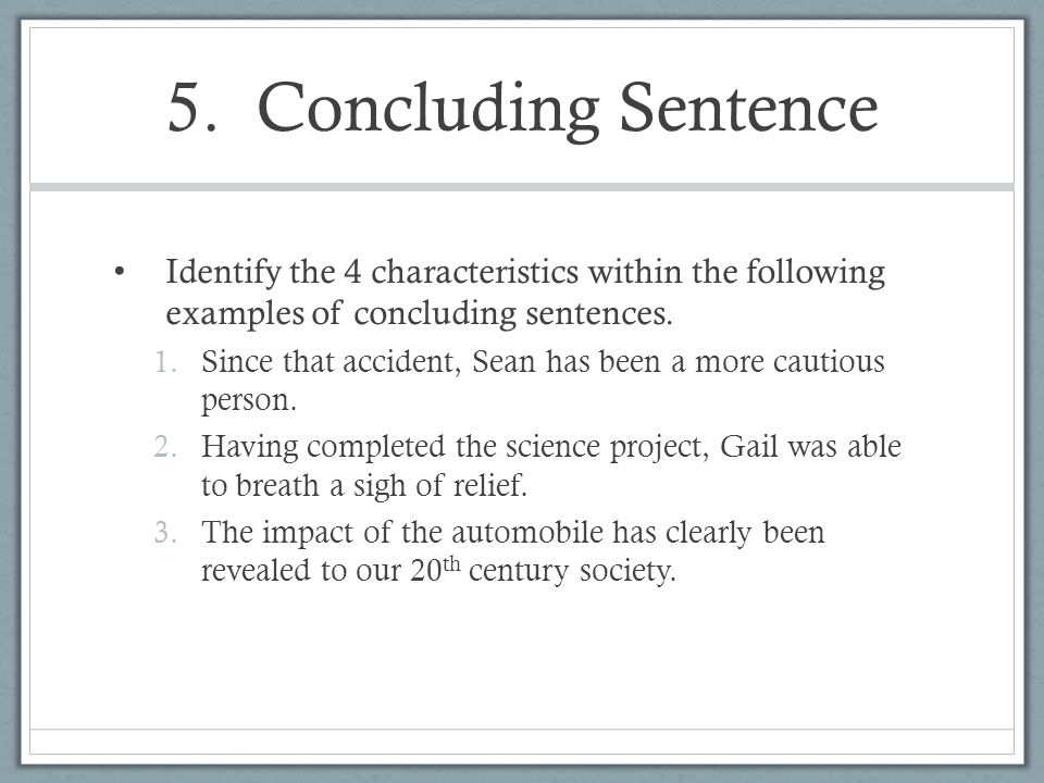 define concluding sentence