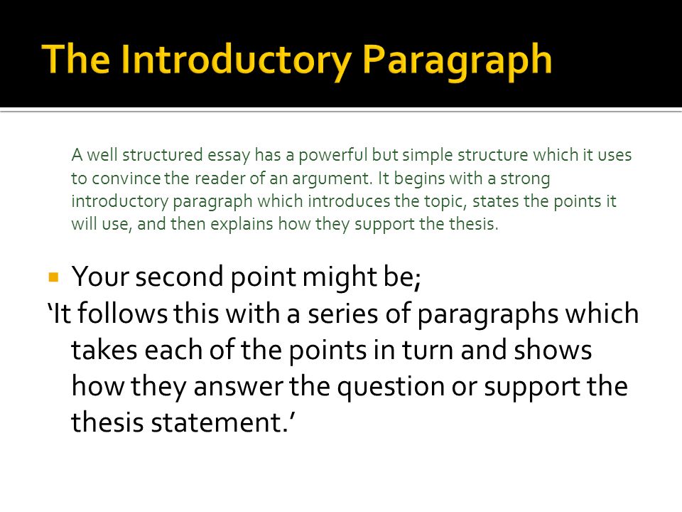 A well structured essay has a powerful but simple structure which it uses to convince the reader of an argument.