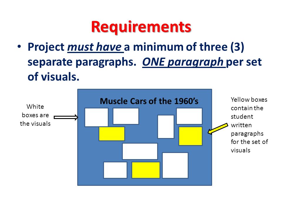 Requirements Project must have a minimum of three (3) separate paragraphs.
