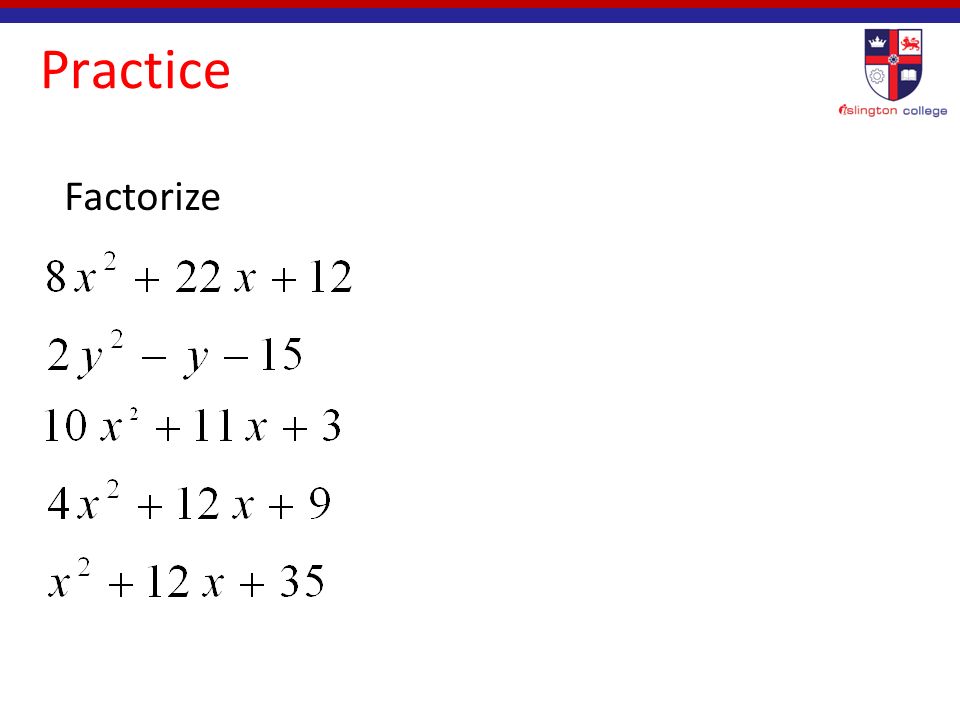 Practice Factor 35 + (-3) = 32