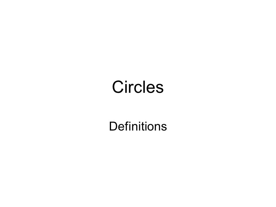 Circles Definitions