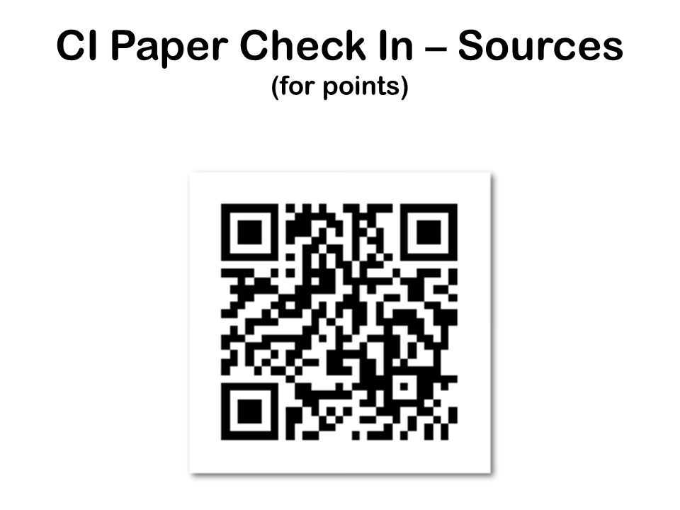 CI Paper Check In – Sources (for points)