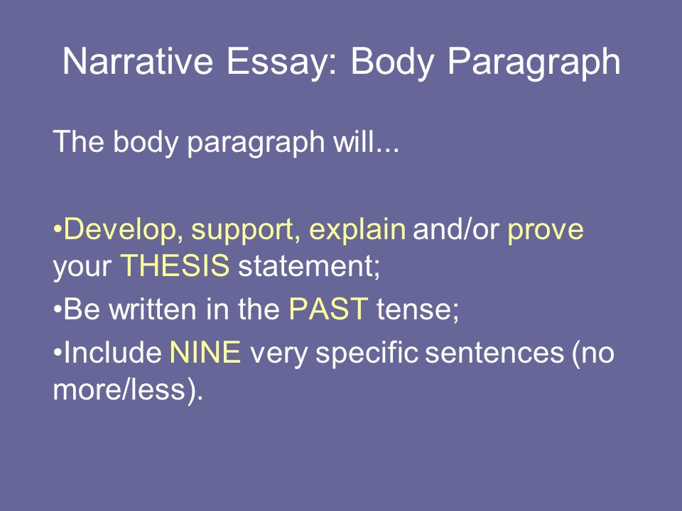Paragraph narrative essay