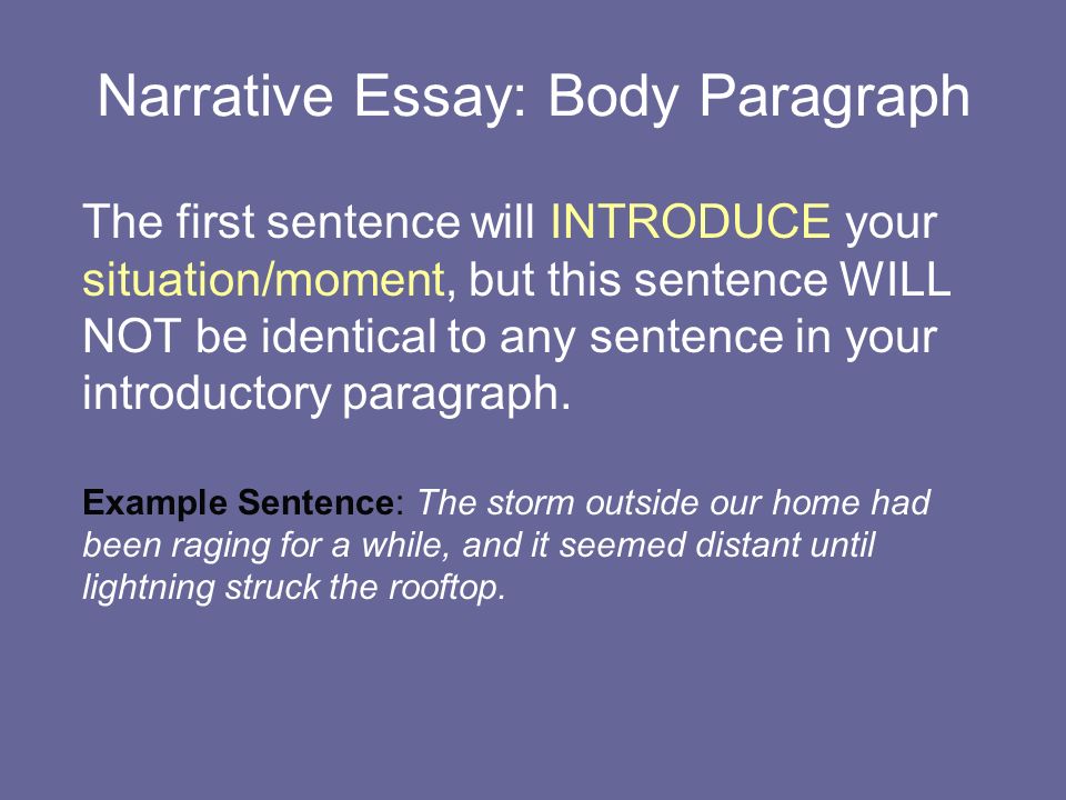 narrative essay introduction body conclusion