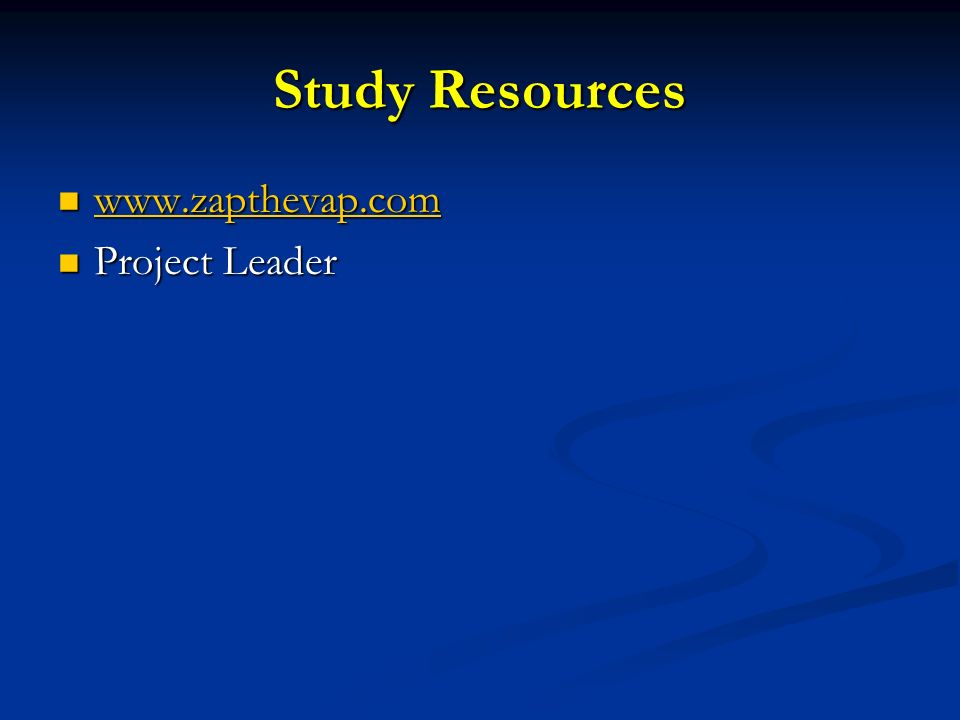 Study Resources Project Leader Project Leader