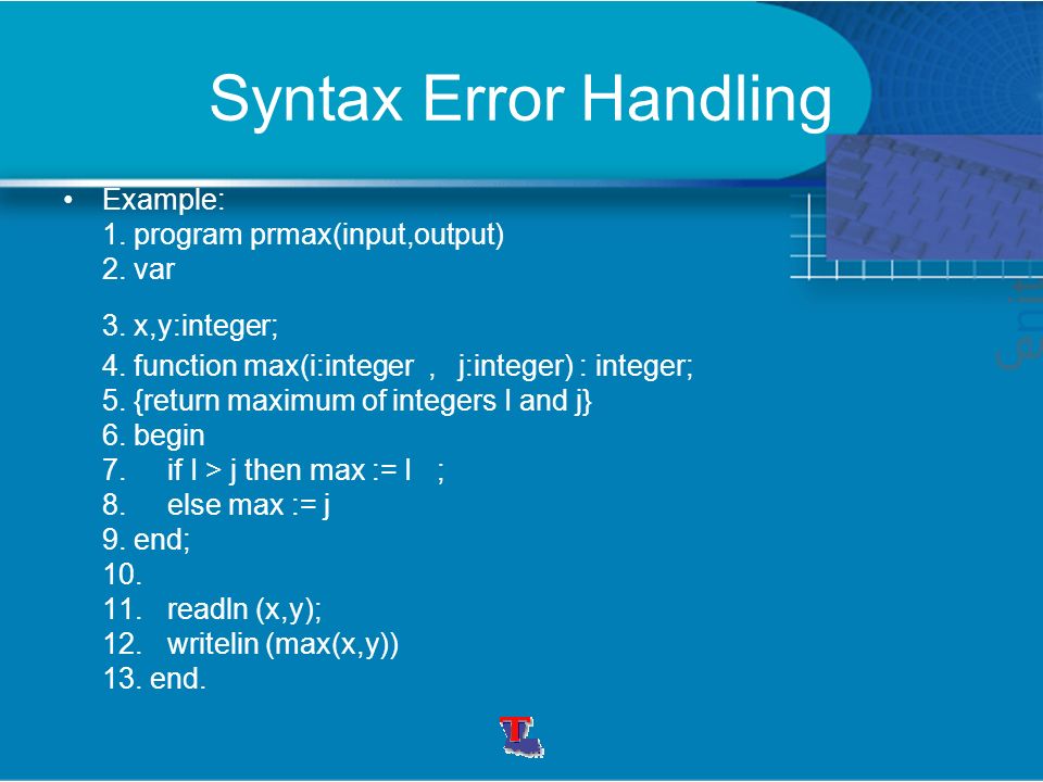 error analysis and syntax