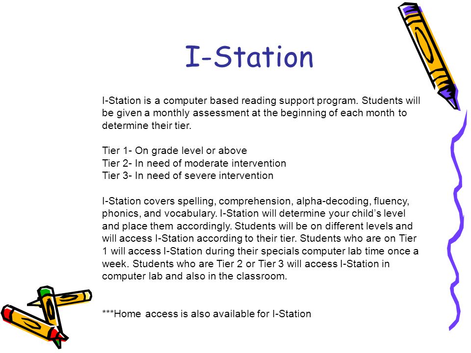I-Station I-Station is a computer based reading support program.