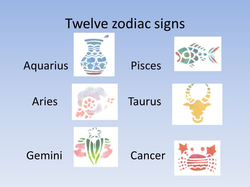 Lesson Six What is written in the Stars?. Twelve zodiac signs Aquarius ...