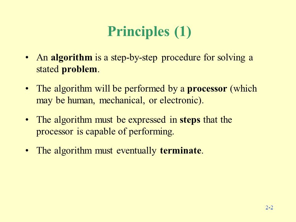2-1 2 Algorithms Principles. Efficiency. Complexity. O-notation ...