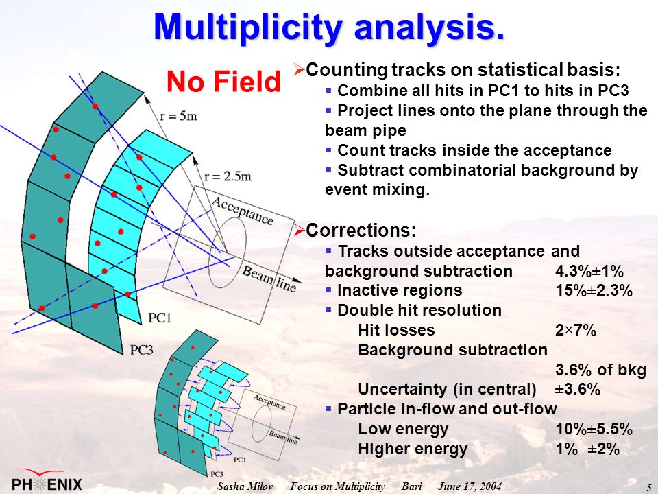 Sasha Milov Focus on Multiplicity Bari June 17, Multiplicity analysis.