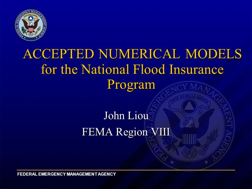 Federal Emergency Management Agency Accepted Numerical Models For The National Flood Insurance 6213
