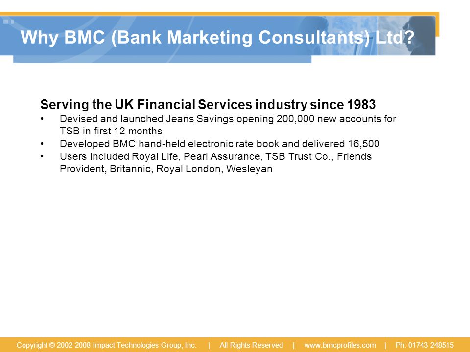 Why BMC (Bank Marketing Consultants) Ltd.
