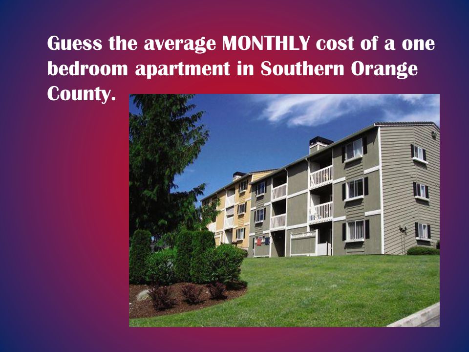 Guess The Average Monthly Cost Of A One Bedroom Apartment In