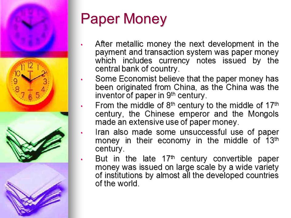 metallic money and paper money