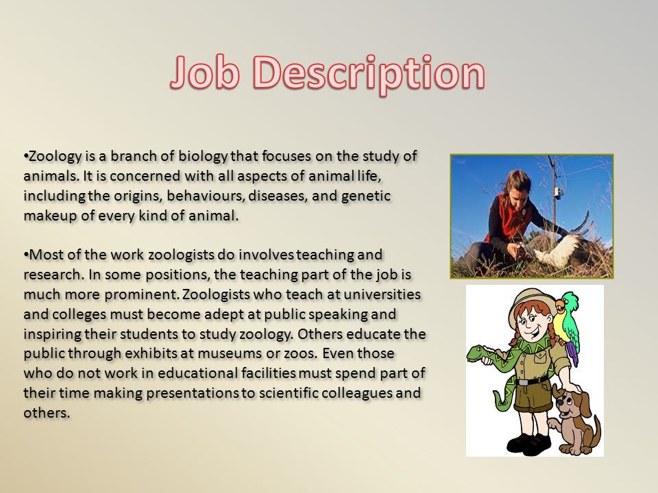job description for zoologist