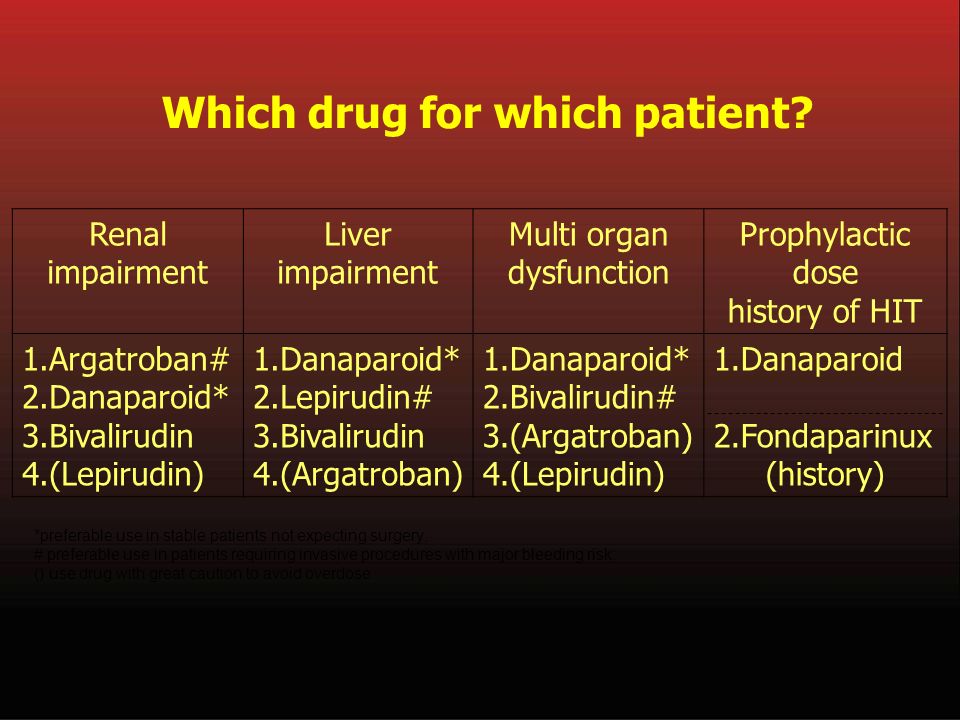 Which drug for which patient.