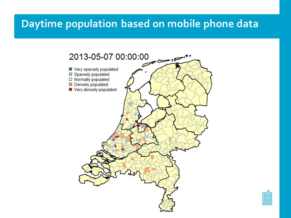 Daytime population based on mobile phone data
