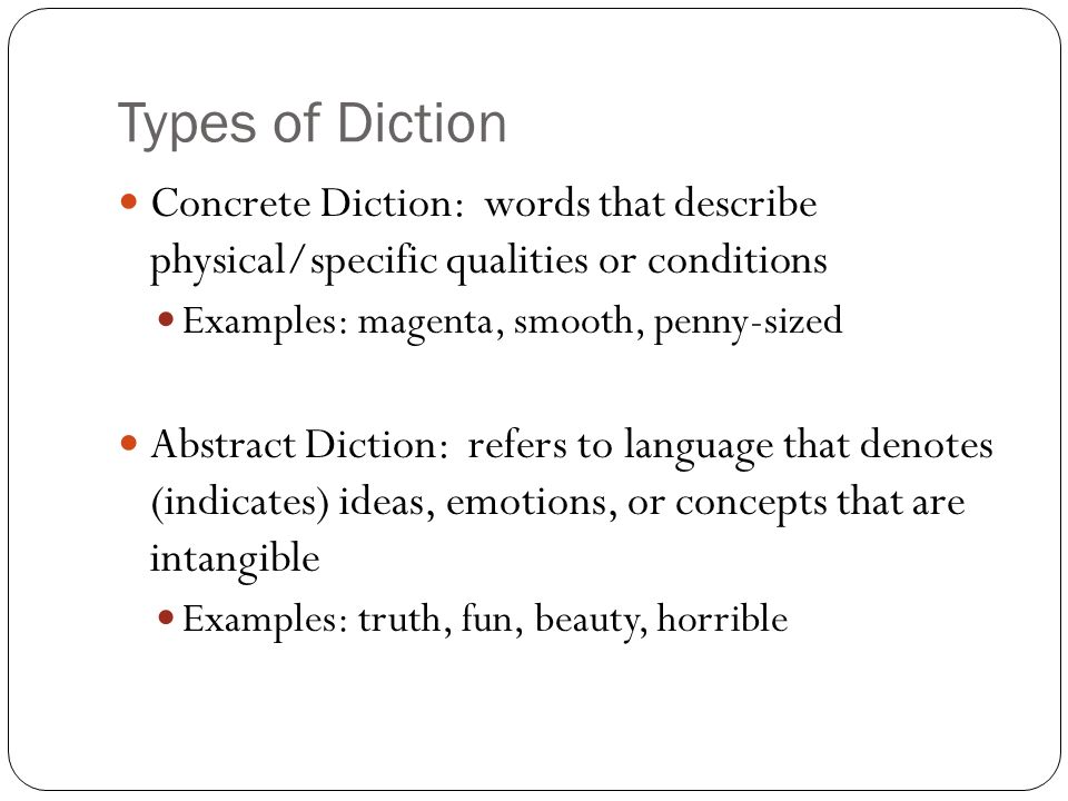 what is specific diction
