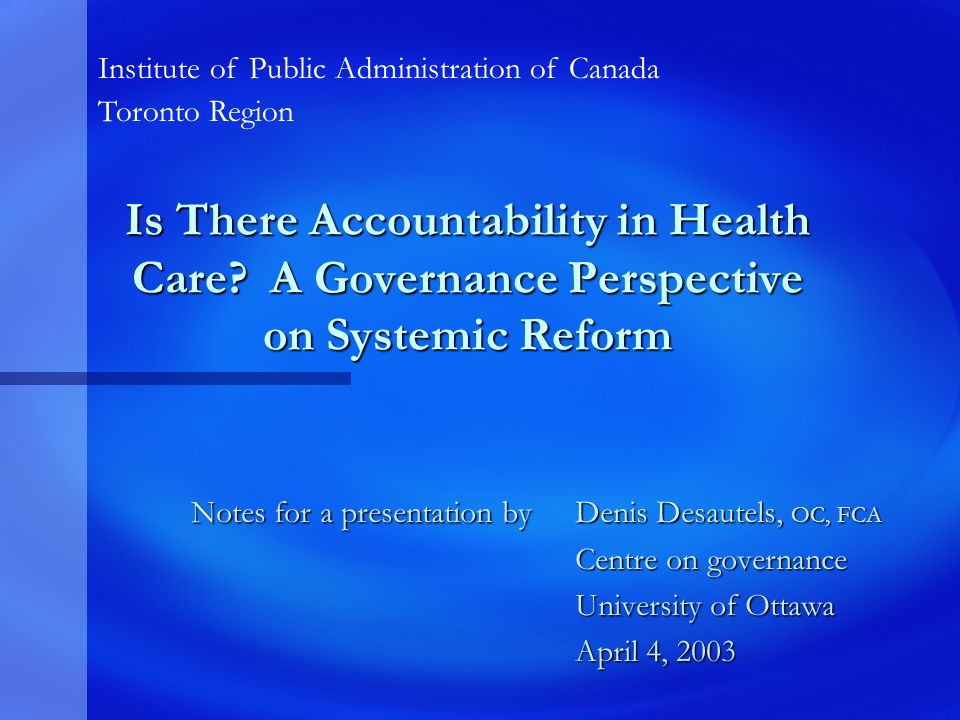 Is There Accountability in Health Care.