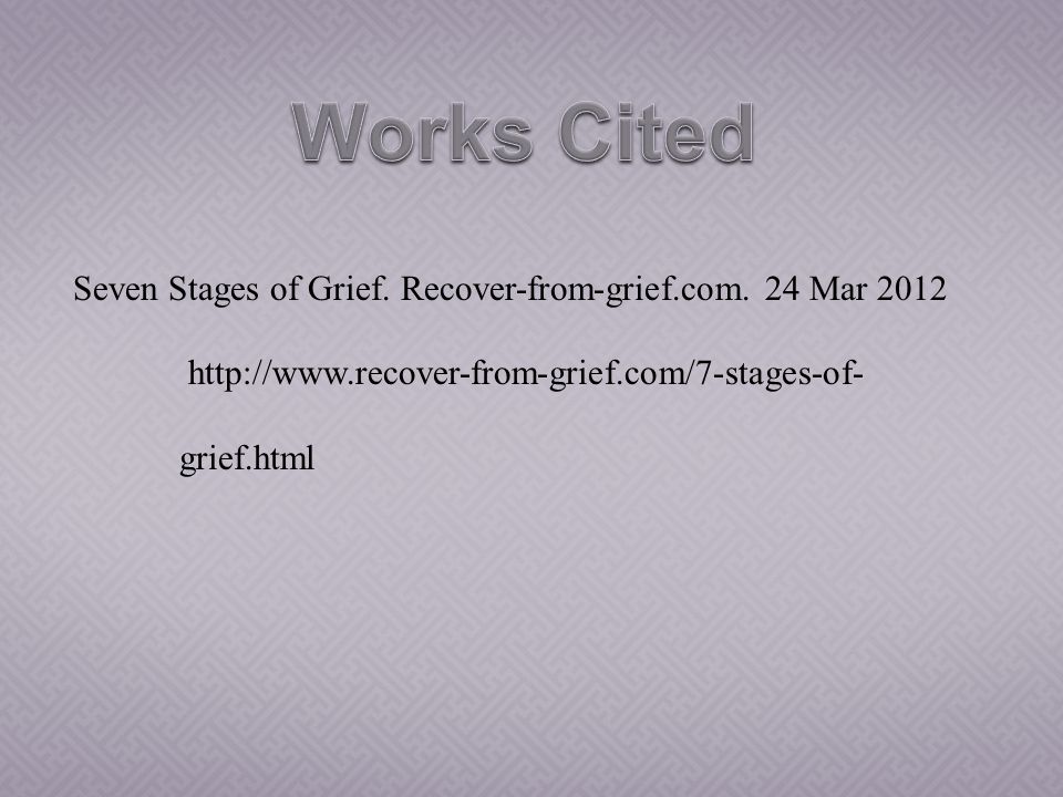 Recover from grief com 7 stages of grief