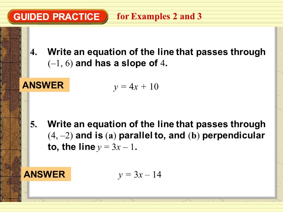 GUIDED PRACTICE for Examples 2 and 3 GUIDED PRACTICE 4.
