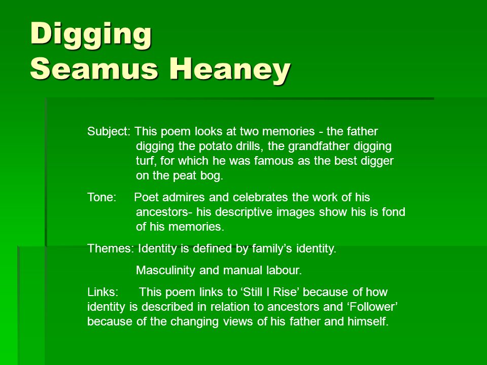 digging seamus heaney notes