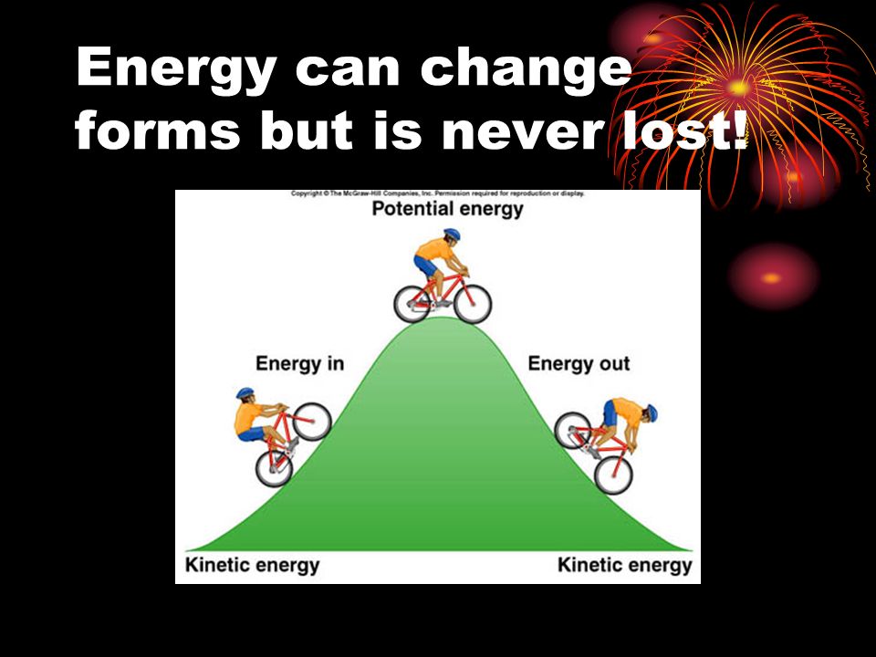 Energy can change forms but is never lost!