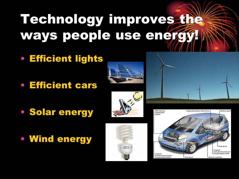 Technology improves the ways people use energy.