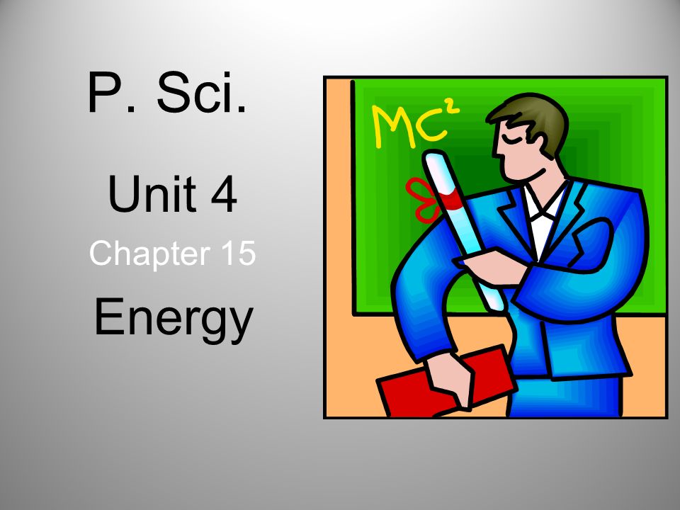 P. Sci. Unit 4 Chapter 15 Energy