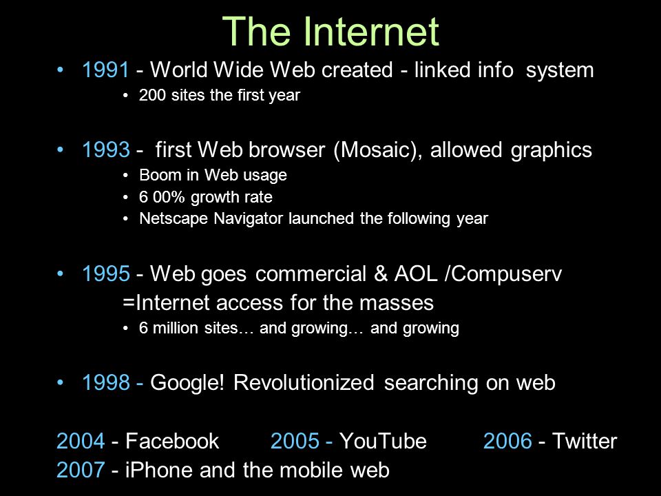 The internet was created why 5 Social