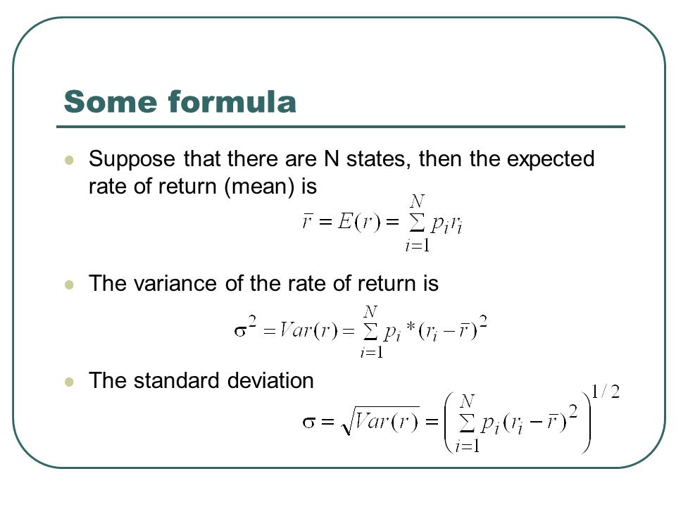 expected rate of return calculator with standard deviation Chapter 8 risk and rates of return ppt video online download.