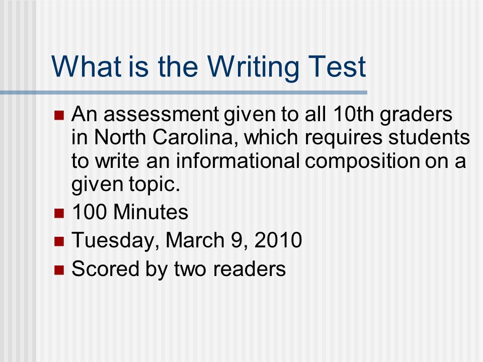 Introduction to the Writing Test There are thousands of thoughts lying
