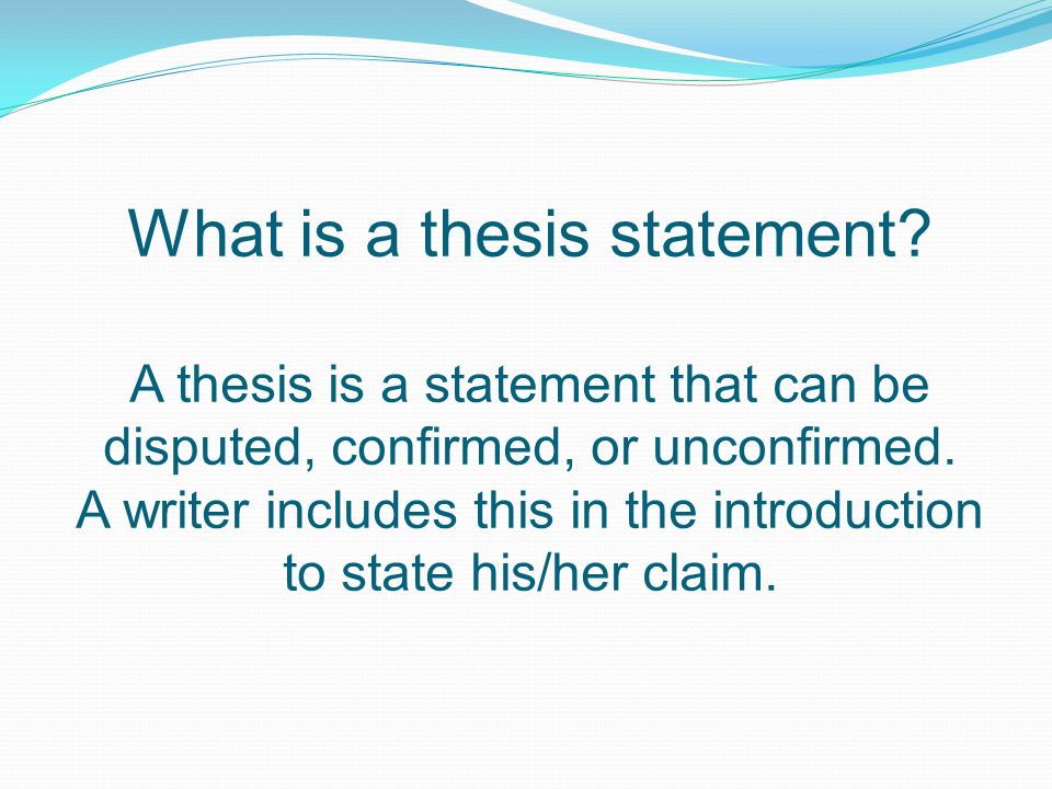 What is a thesis statement.