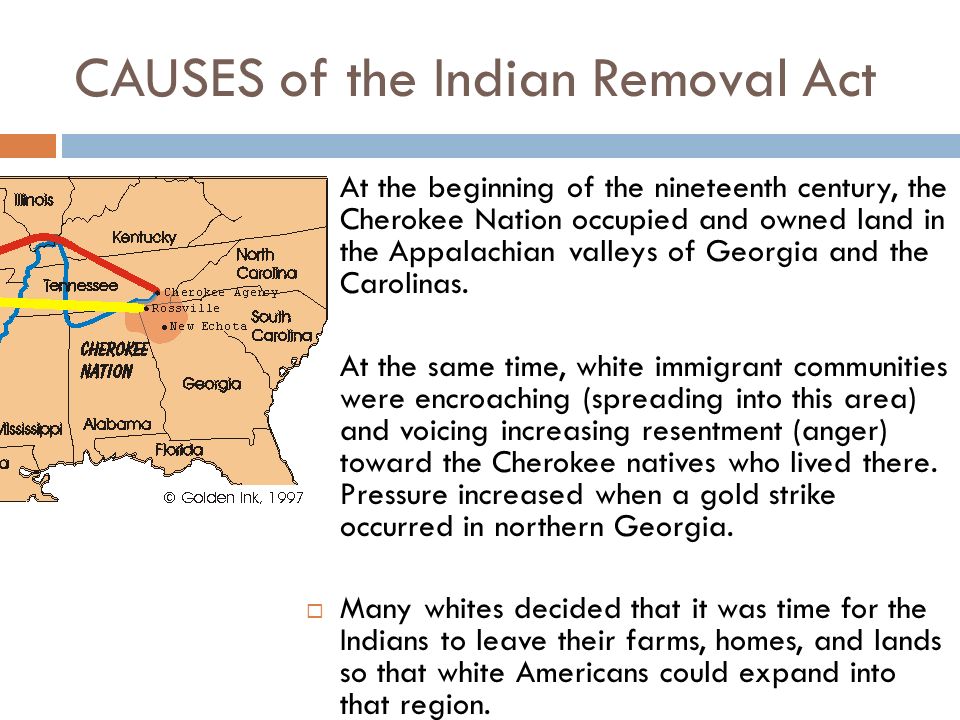 what caused the indian removal act