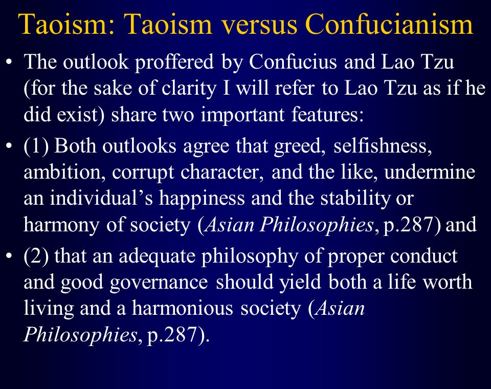 Taoism Vs Confucianism